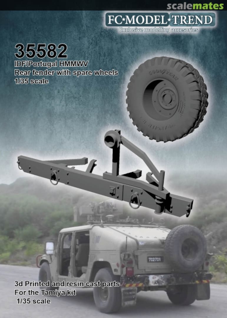 Boxart HMMWV Rear bumper with spare wheel 35582 FC Model Trend