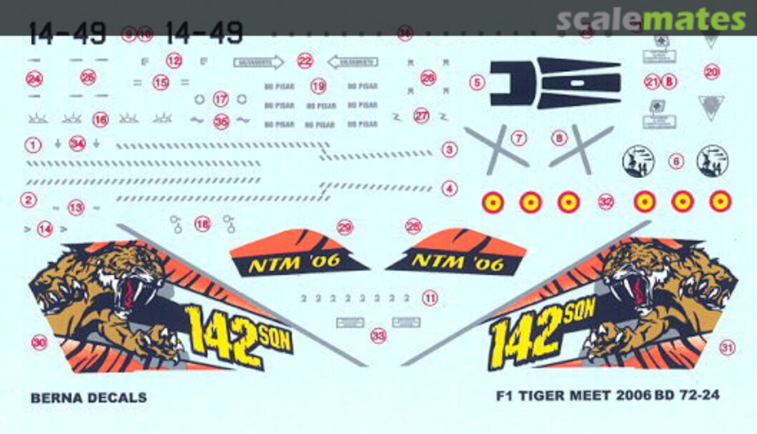 Boxart Dassault Mirage F1M BD 72-24 Berna Decals