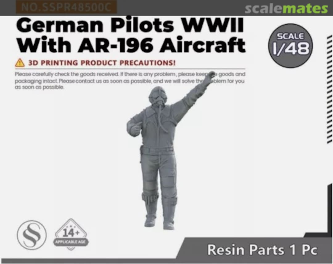 Boxart German Pilots WWII with Ar-196 Aircraft 48500C SSMODEL