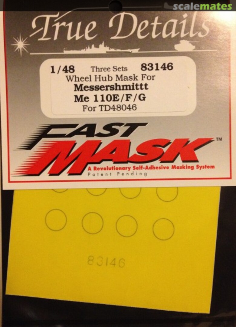 Boxart Messershmitt Me 110E/F/G Three Sets Wheel Hub Mask 83146 True Details