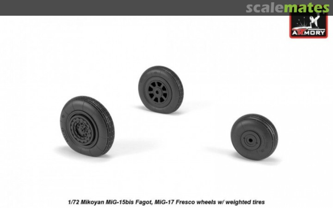 Boxart MiG-15bis, MiG-17 wheels w/weighted tires AW72054 Armory