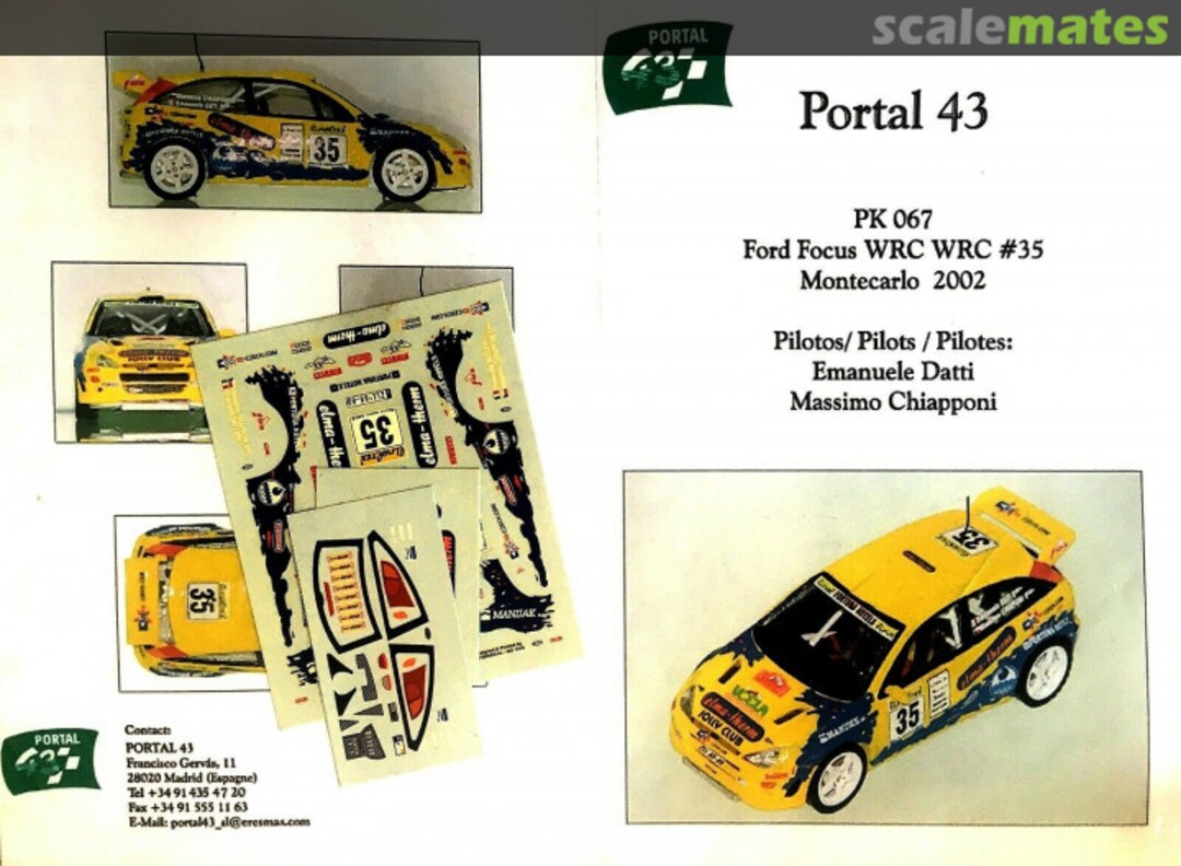 Boxart Ford Focus RS WRC '99 (ZLL 88-80) "elma-therm" PK067 Portal 43