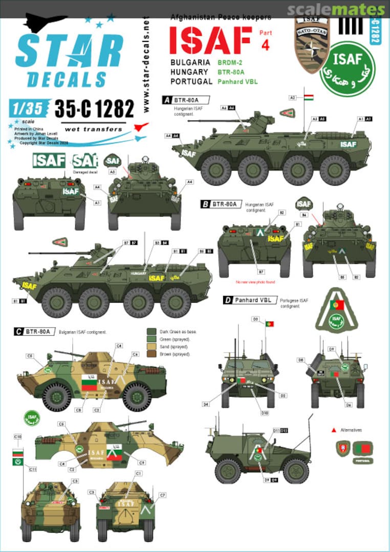 Boxart ISAF Part 4 35-C1282 Star Decals