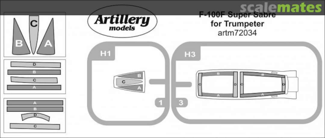 Boxart F-100F Super Sabre artm72034 Artillery models