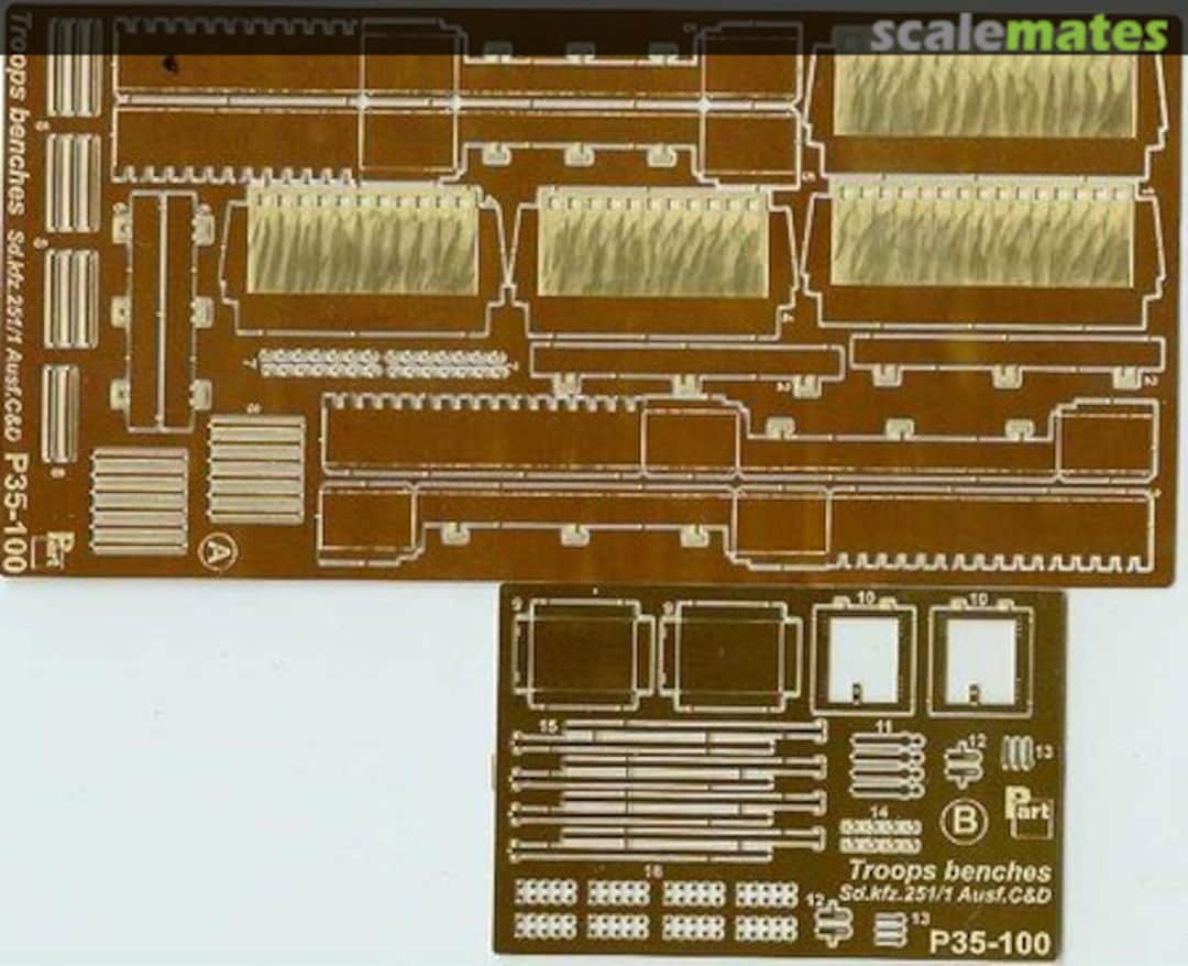 Boxart Sd.Kfz.251/1 Ausf.C troop benches P35-100 Part