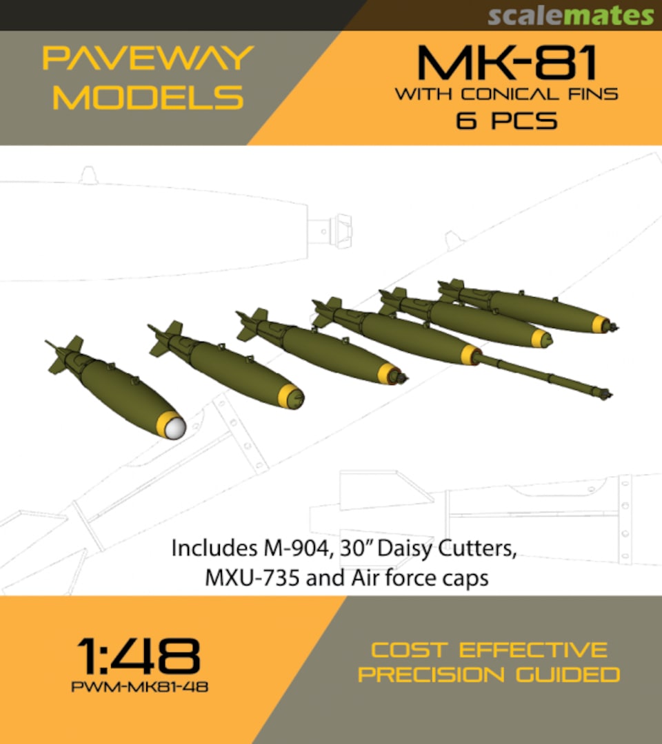 Boxart MK-81 250lbs Bomb PWM-MK81-48 Paveway Models