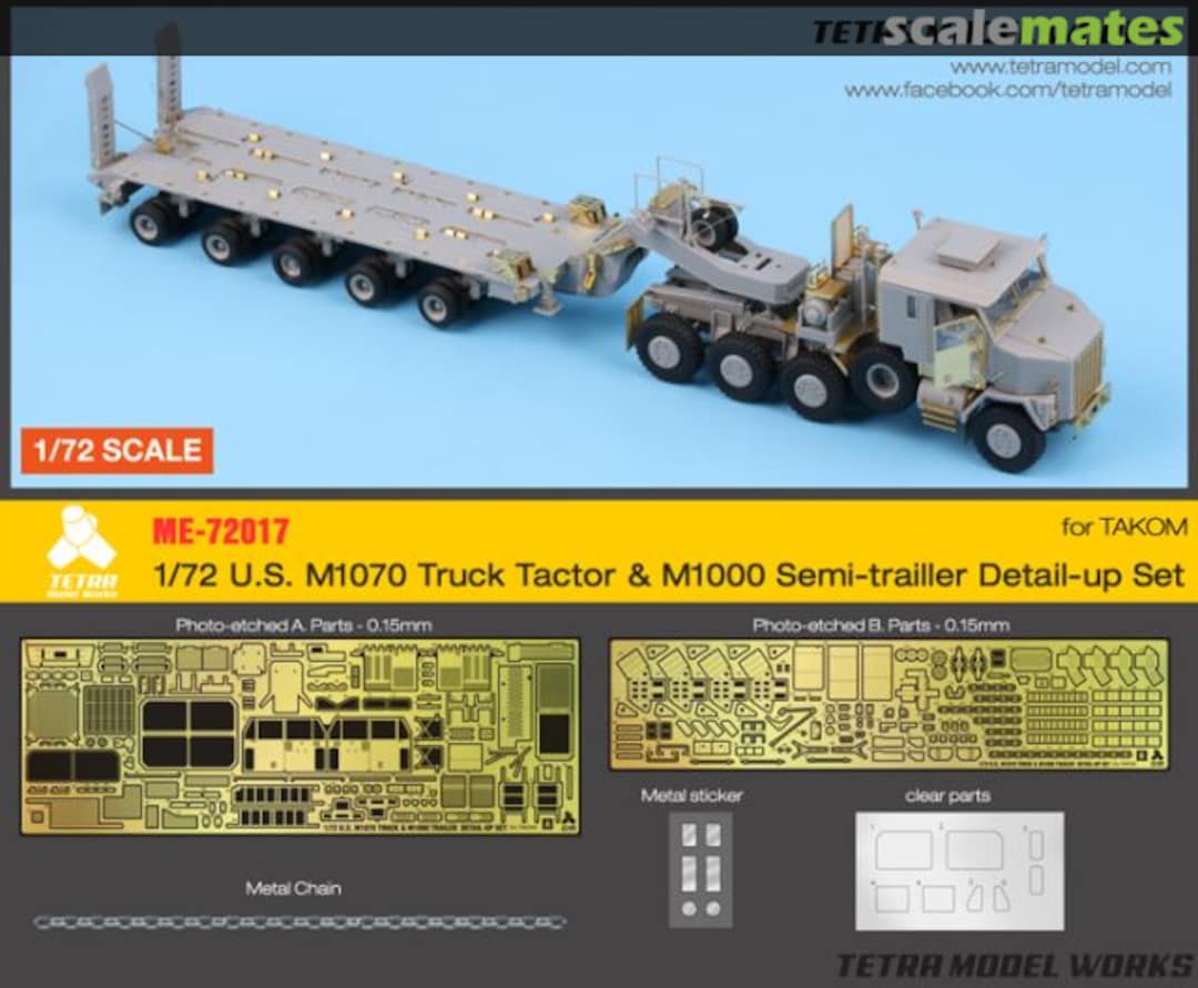 Boxart US M1070 & M1000 Trailer Detail-up Set ME-72017 Tetra Model Works