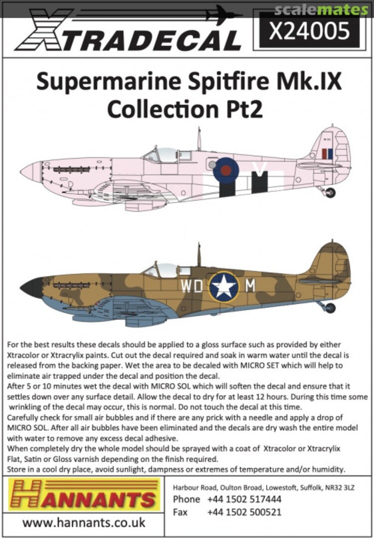 Boxart Supermarine Spitfire Mk.IX Collection Pt. 2 X24005 Xtradecal