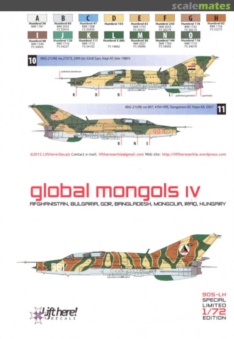 Boxart Global Mongols IV 905-LH Lift Here Decals