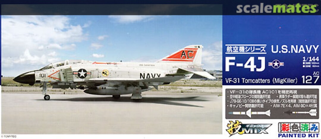 Boxart US Navy F-4J VF-31 Tomcatters (MigKiller) AC127 Tomytec