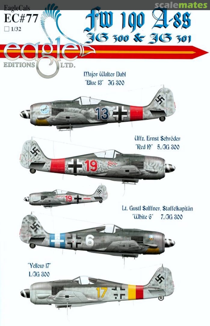 Boxart Fw 190 A-8s EagleCals EC32-77 Eagle Editions