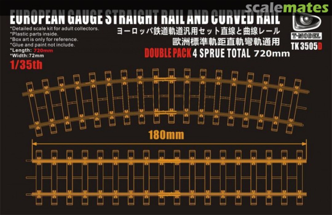 Boxart Straight Rail and Curved Rail 3505D T-Model