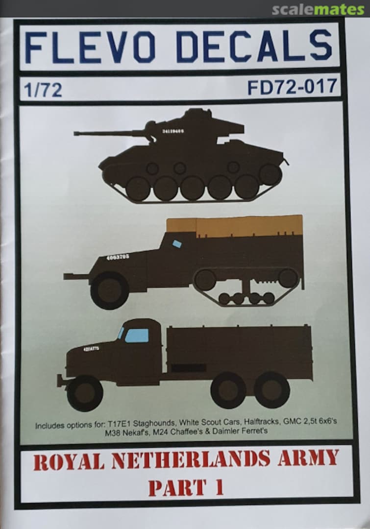 Boxart Royal Netherlands Army Part 1 FD72-017 Flevo Decals