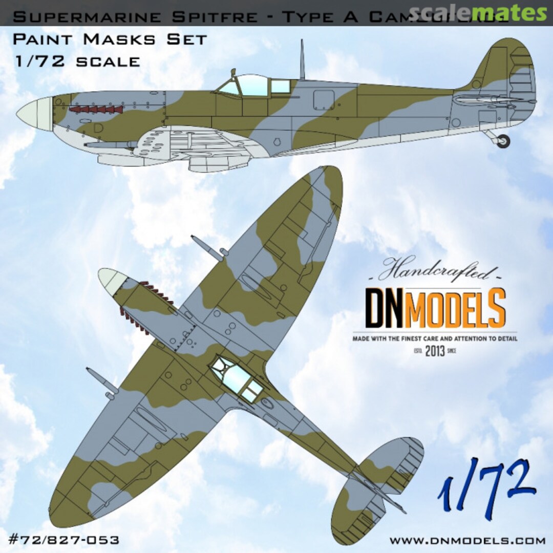 Boxart Supermarine Spitfire Type A Camouflage Paint Masks Set 72/827-053 DN Models