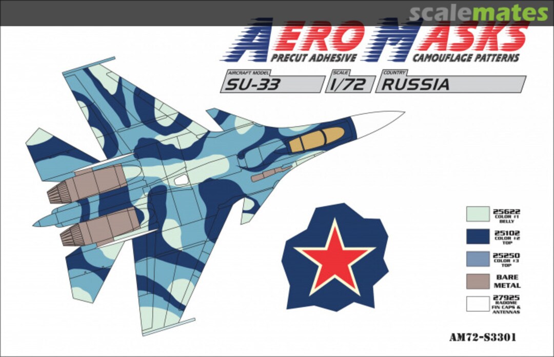 Boxart Su-33 AM72-S3301 AeroMasks