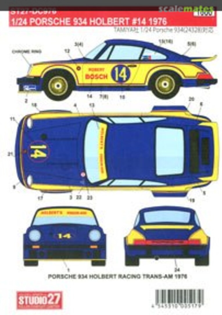 Boxart Porsche 934 ST27-DC976 Studio27