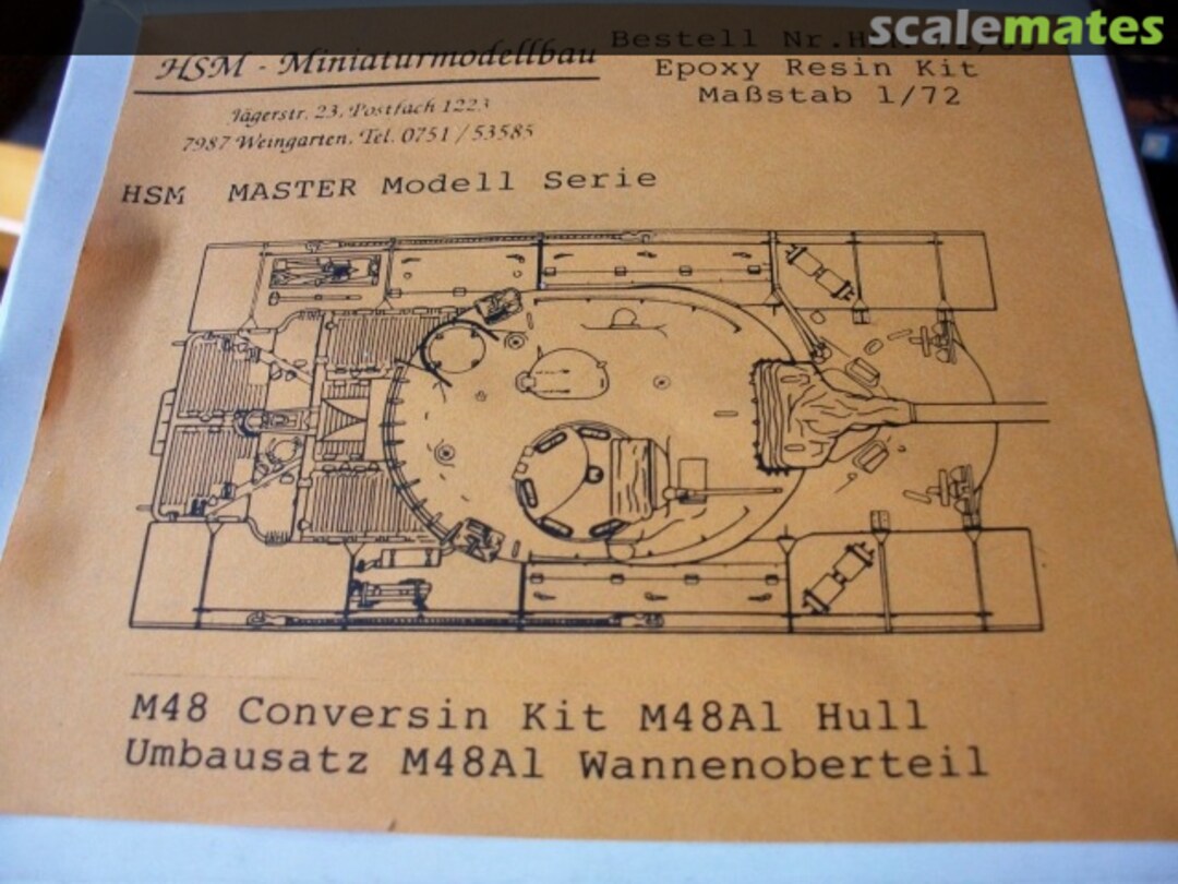 Boxart M48 Conversin Kit M48A1 Hull Nr. 72/05 HSM