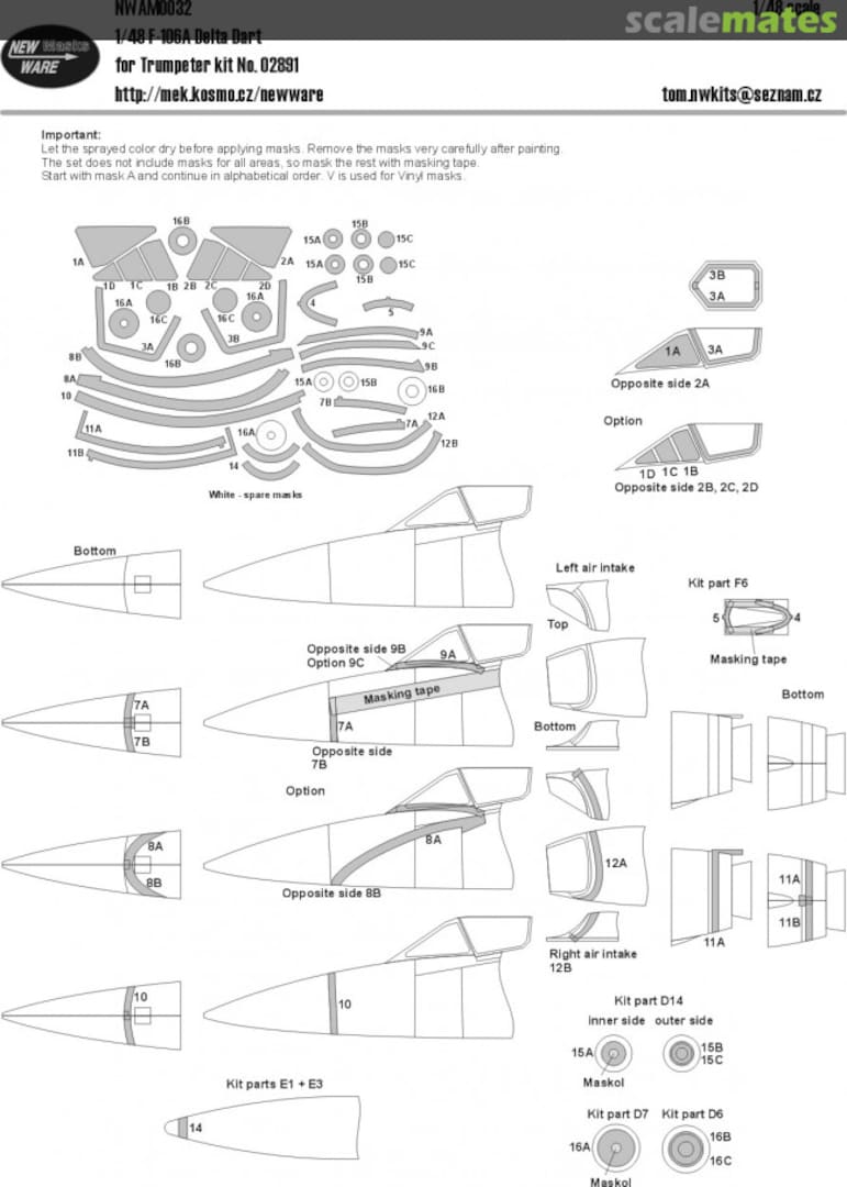 Boxart F-106A Delta Dart kabuki masks NWAM0032 New Ware