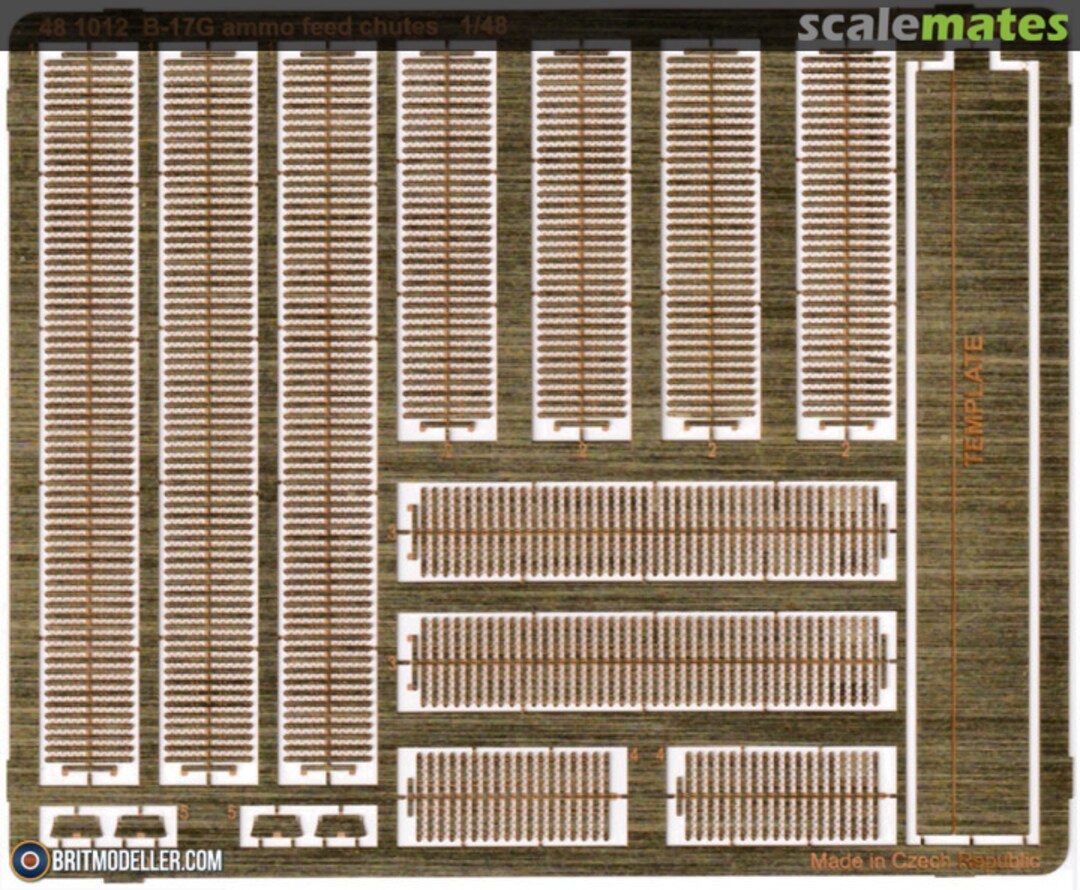 Boxart B-17G ammo feed chutes 481012 Eduard