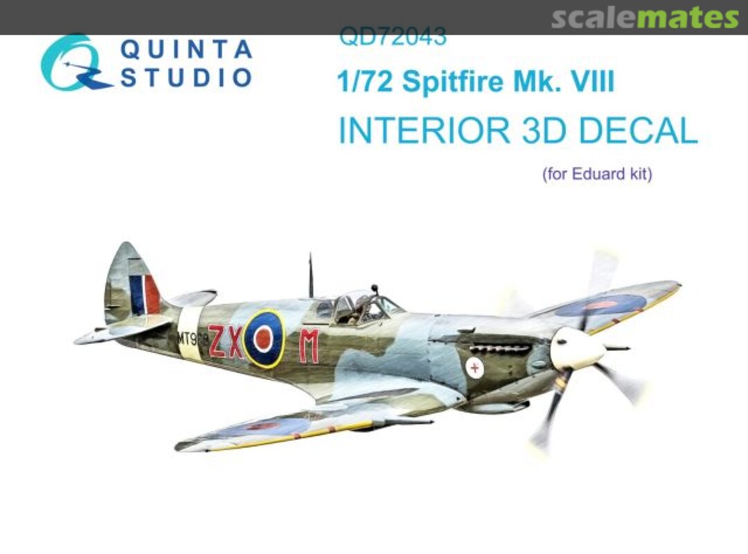 Boxart Spitfire Mk. VIII interior 3D decals QD72043 Quinta Studio