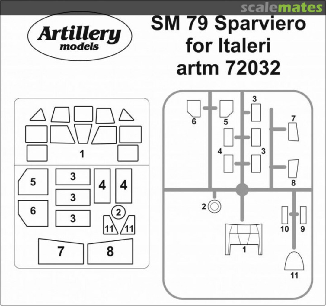 Boxart SM 79 Sparviero artm72032 Artillery models