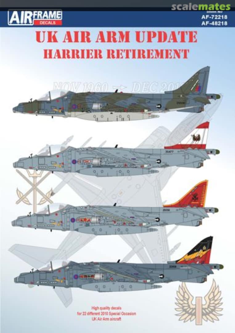 Boxart UK Air Arm Update Harrier Retirement 48218 AIRFRAME Decals