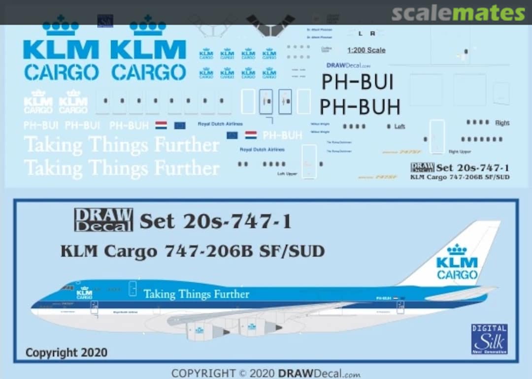 Boxart KLM Cargo 747-206B SF/SUD 20-747-01 Draw Decal