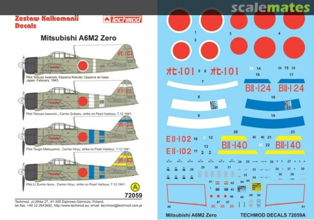 Boxart Mitsubishi A6M2 Zero 72059 Techmod