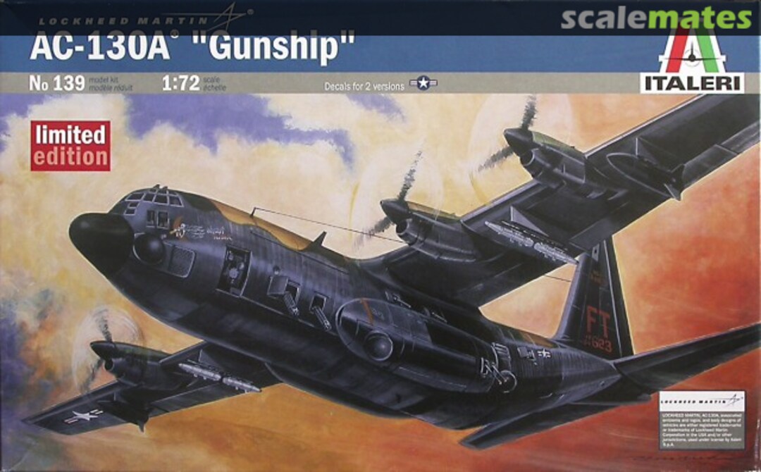 Boxart AC-130A Gunship 139 Italeri