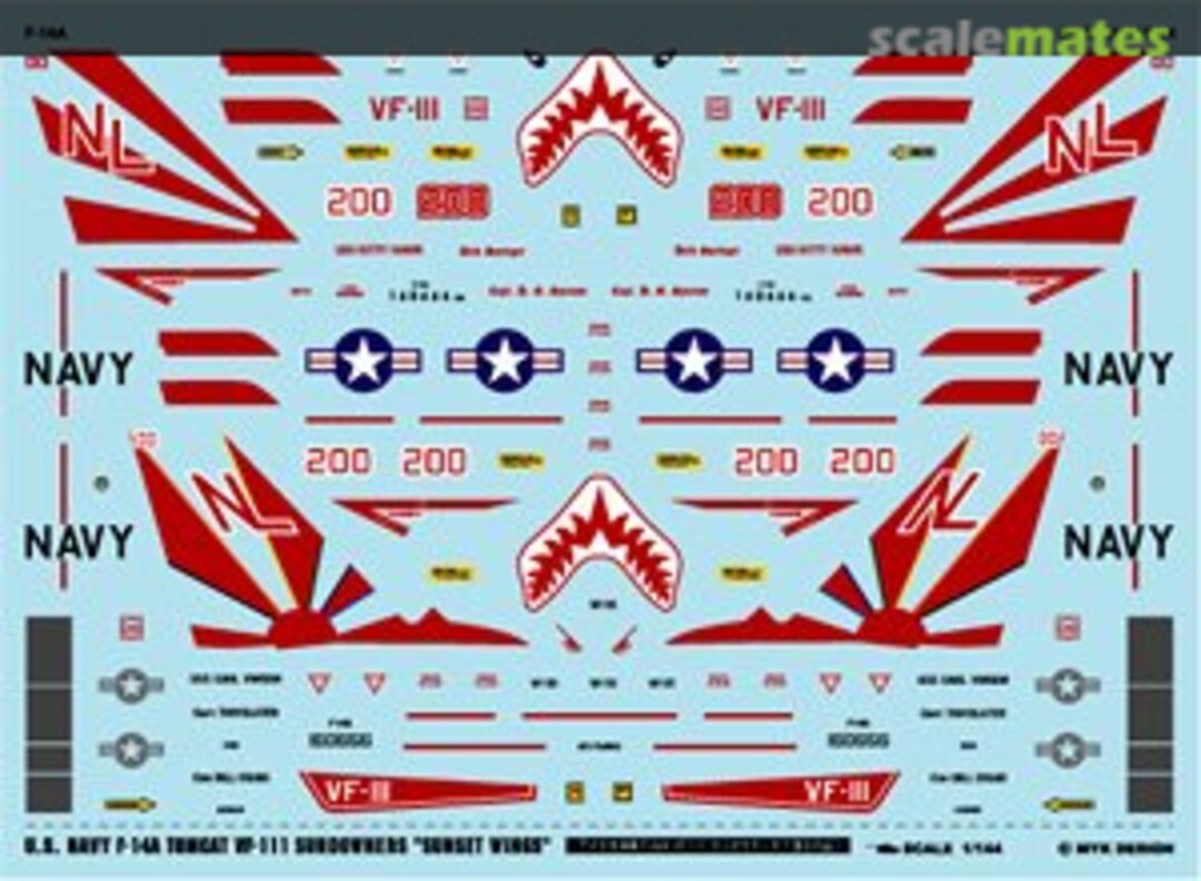 Boxart U.S. Navy F-14A VF-111 Sundowners `Sunset Wings` A-481 MYK Design