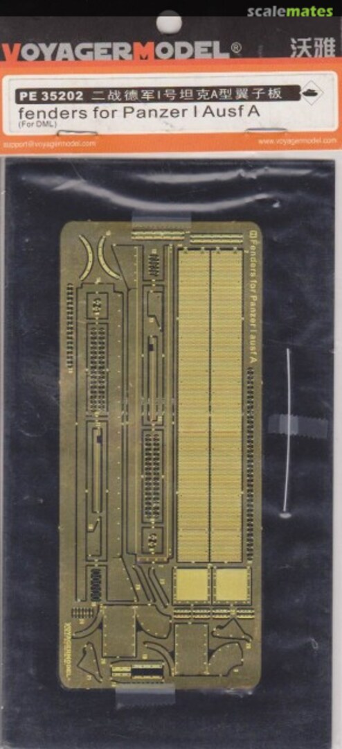 Boxart fenders for Panzer I Ausf A PE35202 Voyager Model