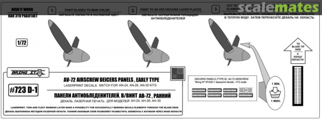 Contents AV-72 airscrew (earlier type) deicers panels decals #723D-1 MLH/Bring It!