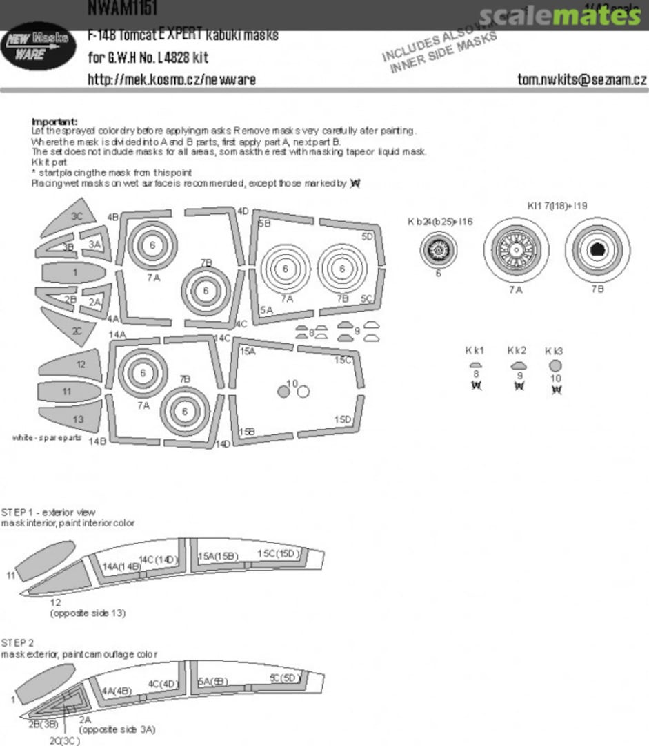 Boxart F-14B Tomcat EXPERT kabuki masks NWAM1151 New Ware