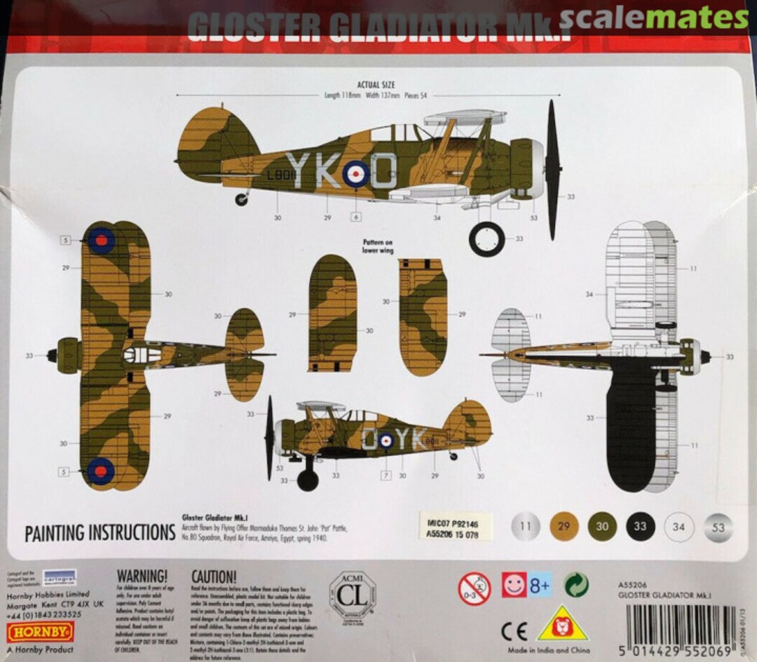 Contents Gloster Gladiator Mk.I A55206 Airfix