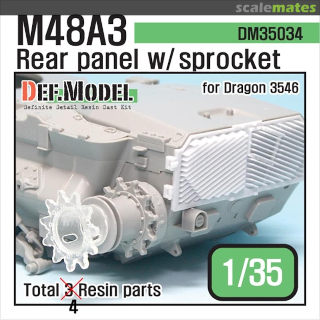 Boxart M48A3 Rear panel w/sprocket DM35034 Def.Model