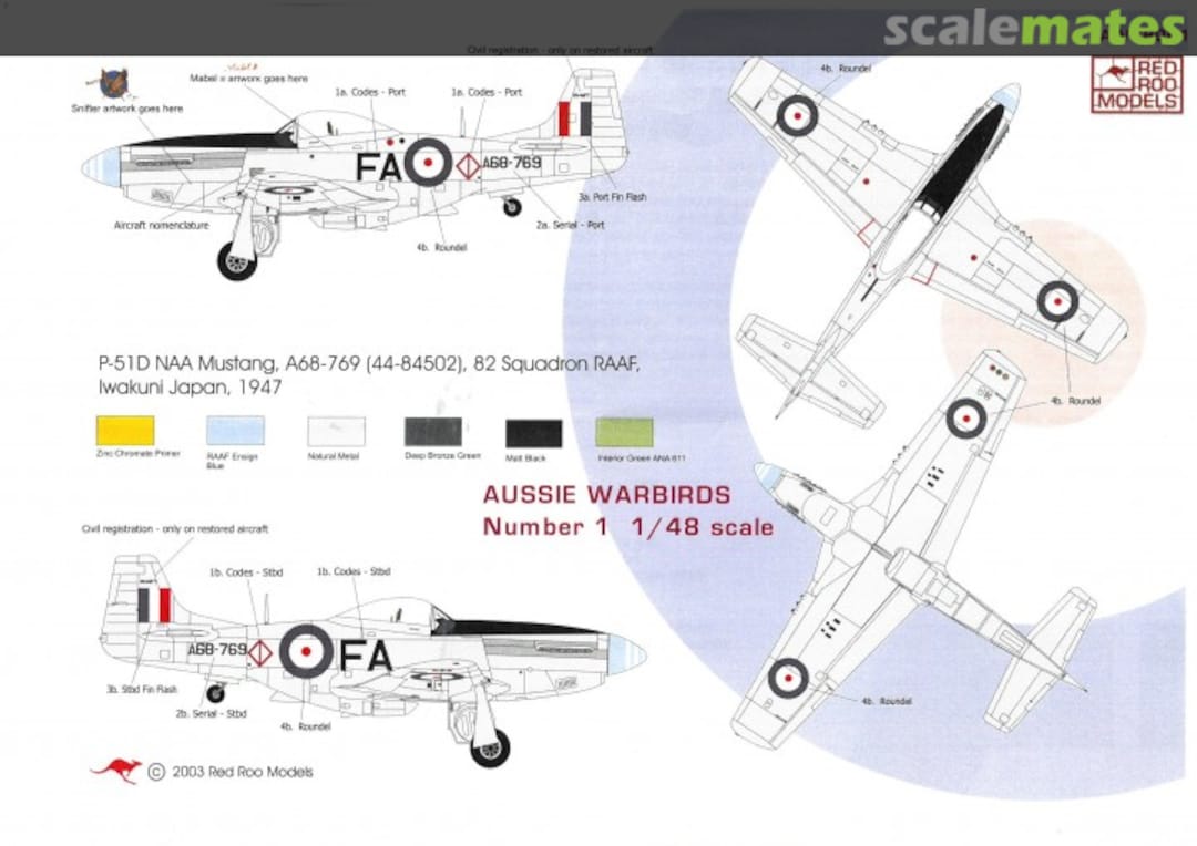Boxart P-51D Mustang AW48001 Red Roo Models