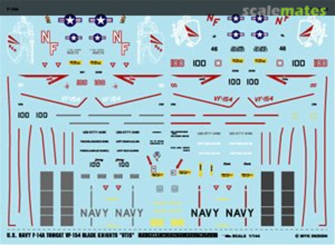 Boxart U.S. Navy F-14A VF-154 Black Knights `OTIS` A-480 MYK Design