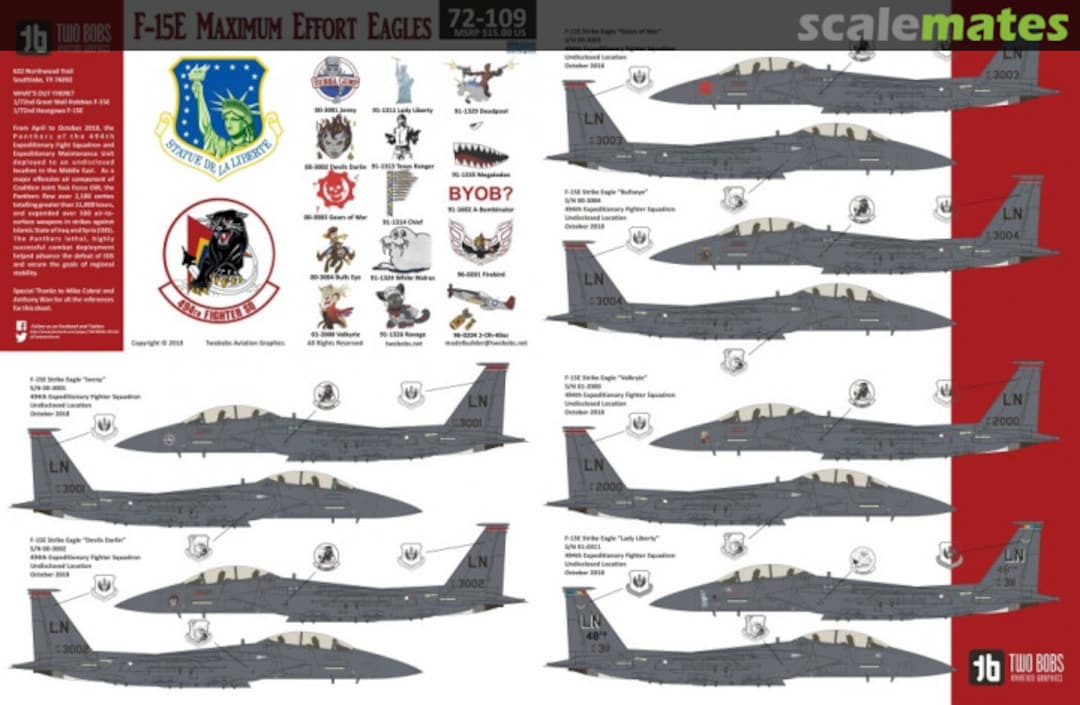 Boxart F-15E Maximum Effort Eagles 72-109 TwoBobs Aviation Graphics