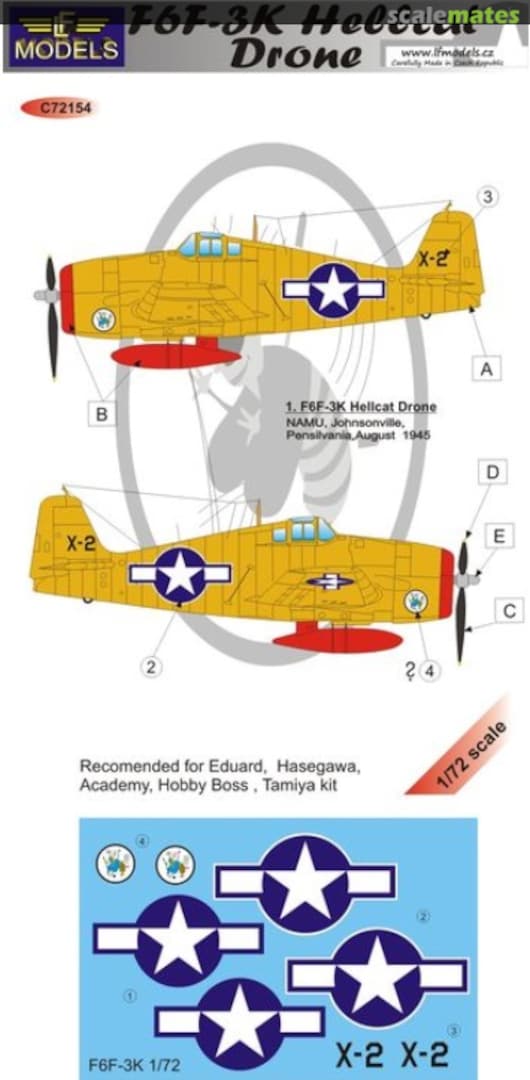 Boxart Grumman F6F-3K Hellcat Drone C72154 LF Models