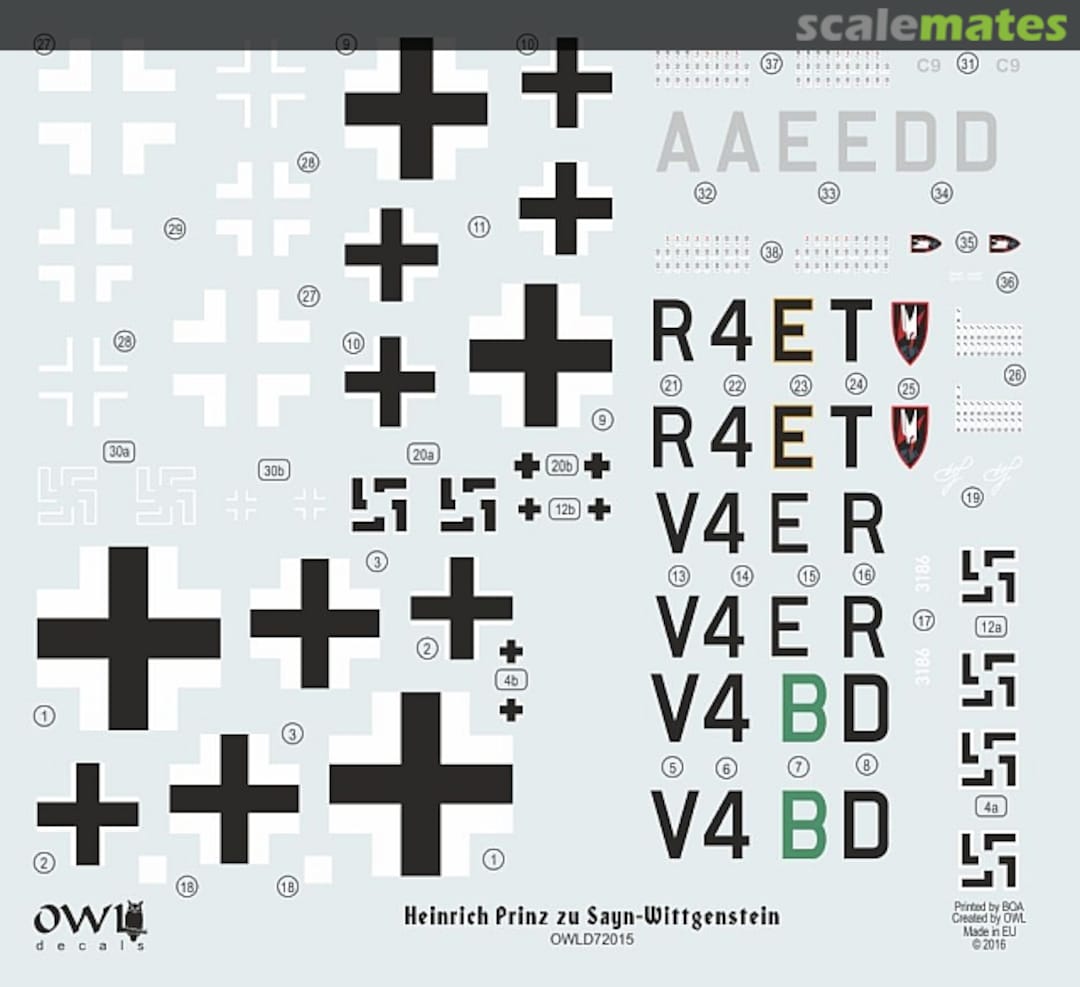 Boxart Prinz zu Sayn-Wittgenstein anniversary decals OWLD72015 OWL