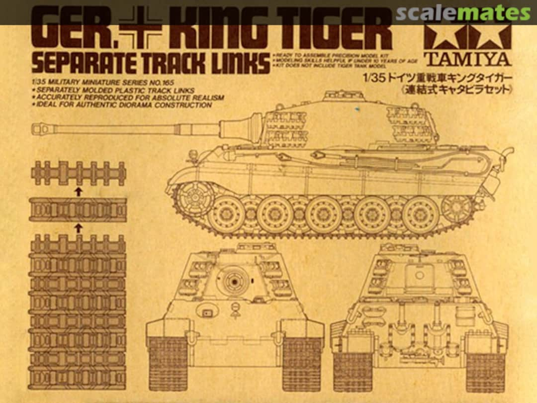 Boxart King Tiger Separate Track Links 35165 Tamiya