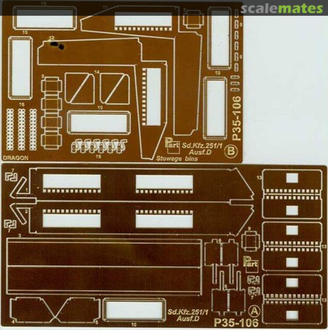 Boxart Sd.Kfz.251/1 Ausf.D stowage bins P35-106 Part