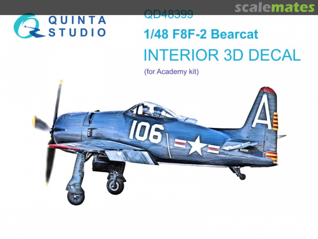 Boxart F8F-2 Bearcat interior 3D decals QD48399 Quinta Studio