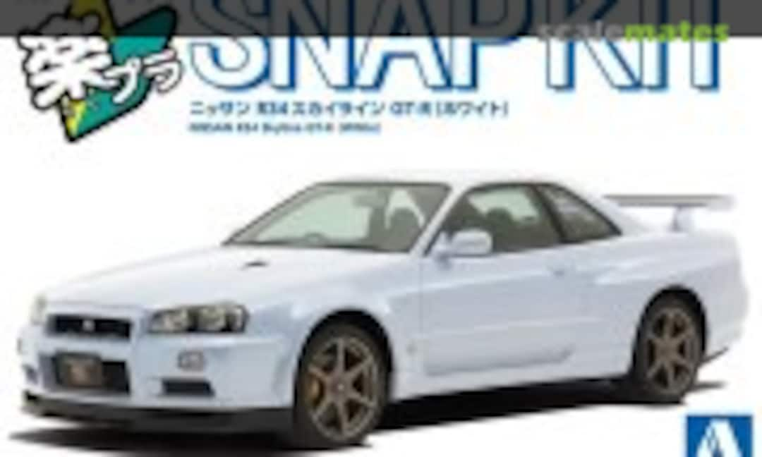 1:32 Nissan R34 Skyline GT-R (White) (Aoshima 200452)