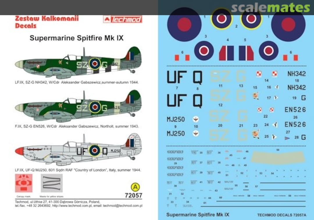 Boxart Supermarine Spitfire Mk IX 72057 Techmod