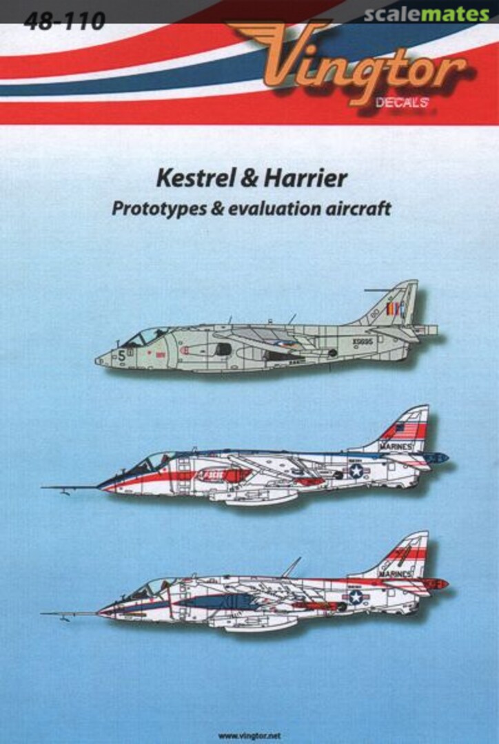 Boxart Kestrel & Harrier 48-110 Vingtor Decals