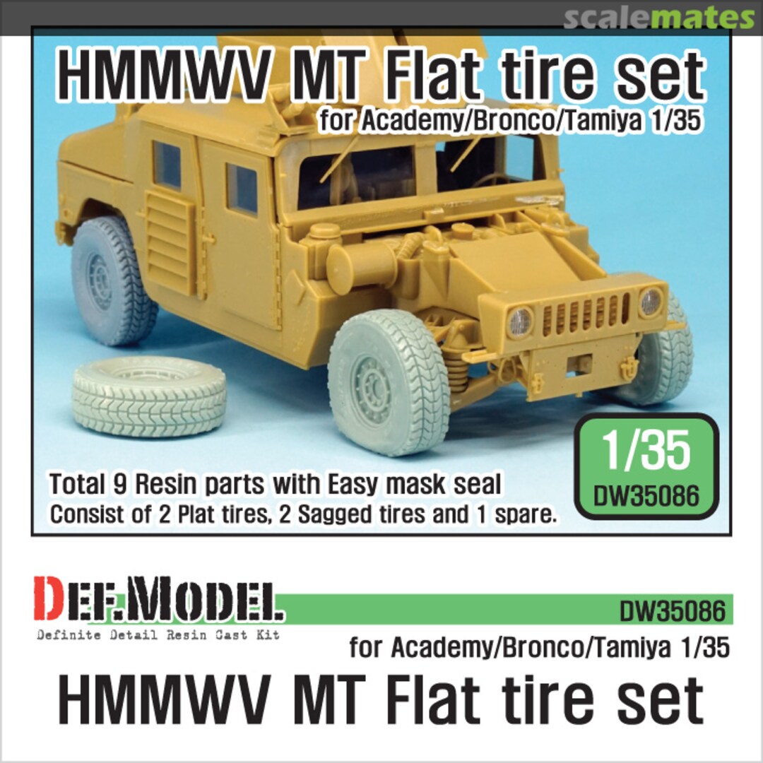 Boxart US HMMWV MT Flat Tire Set (Academy, Bronco, Tamiya) DW35086 Def.Model