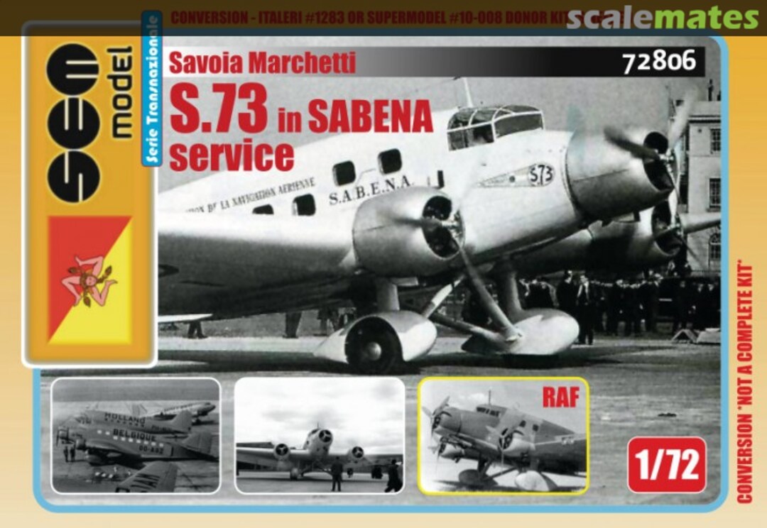 Boxart Savoia Marchetti S.73 Sabena 72806 Sem Model