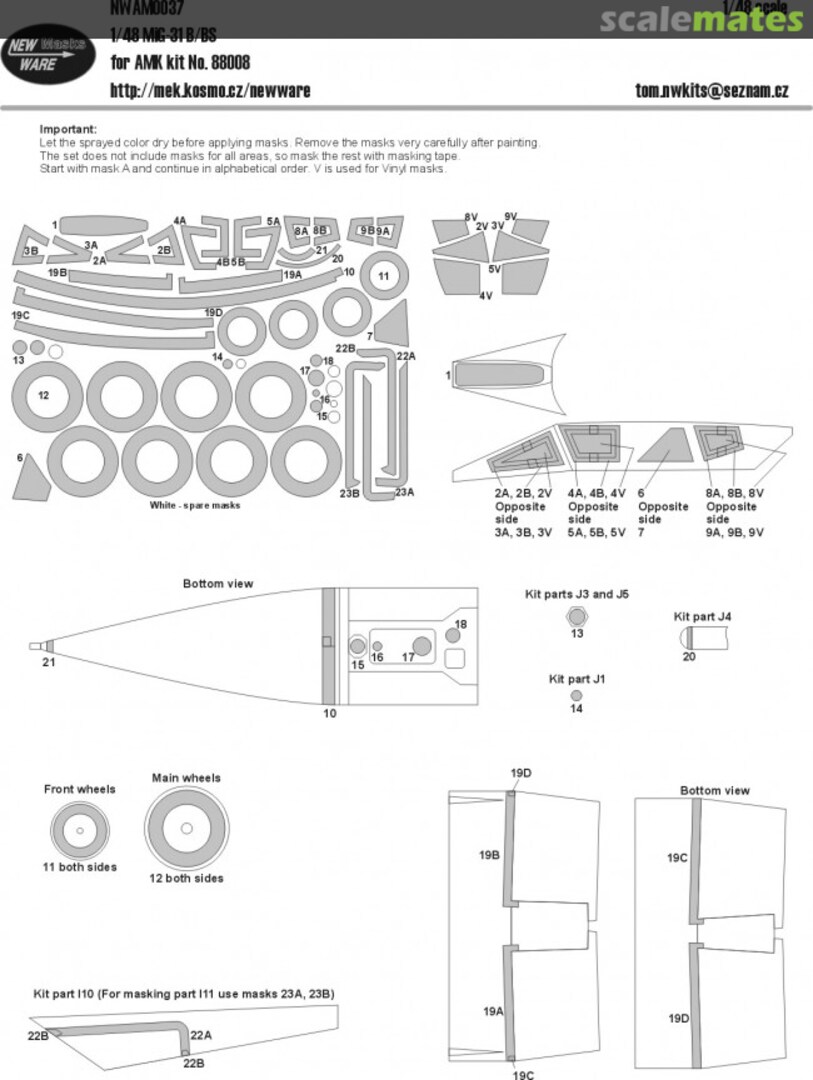 Boxart MiG-31 B/BS kabuki masks NWAM0037 New Ware