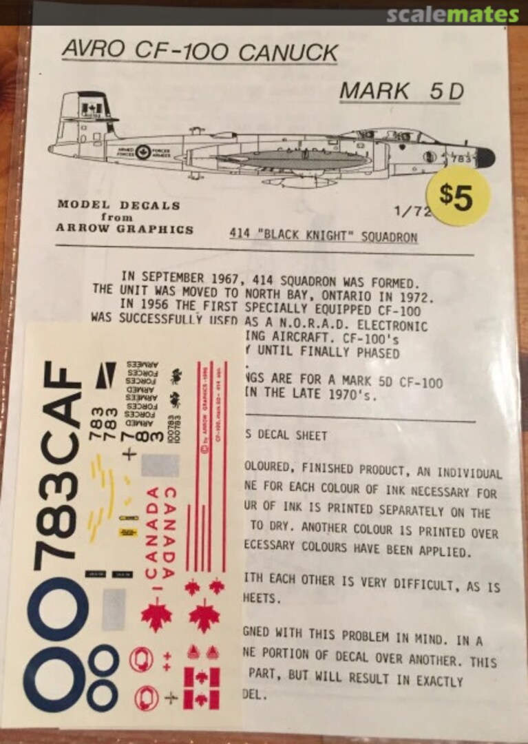 Boxart Avro CF-100 Mk 5D C-72-72 Arrow Graphics